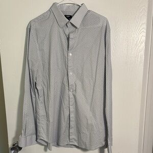 Express - Men's Gray/Blue Patterned Shirt